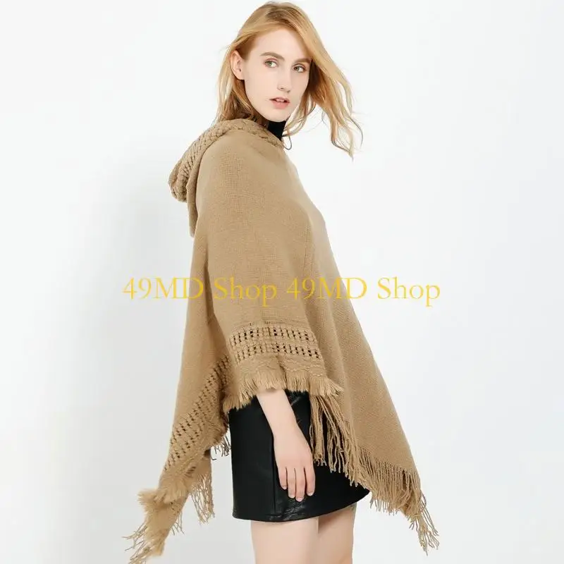 49md-women-winter-knit-hooded-poncho-crochet-fringed-tassel-shawl-wrap-sweater