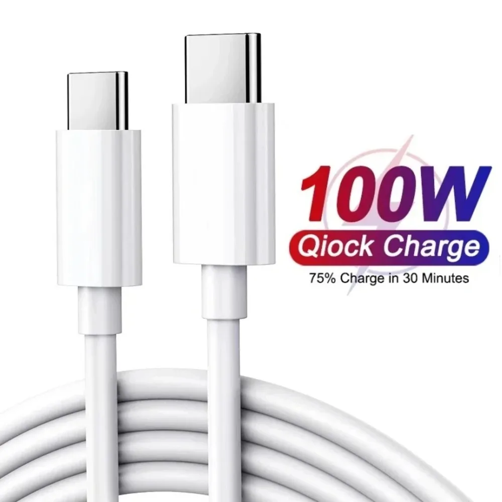 100W USB-C zu USB-C Schnellladekabel für iPhone 15 Pro Max iPad Air 5 Macbook Huawei Mate 60 Samsung Typ-C zu Typ-C Kabel