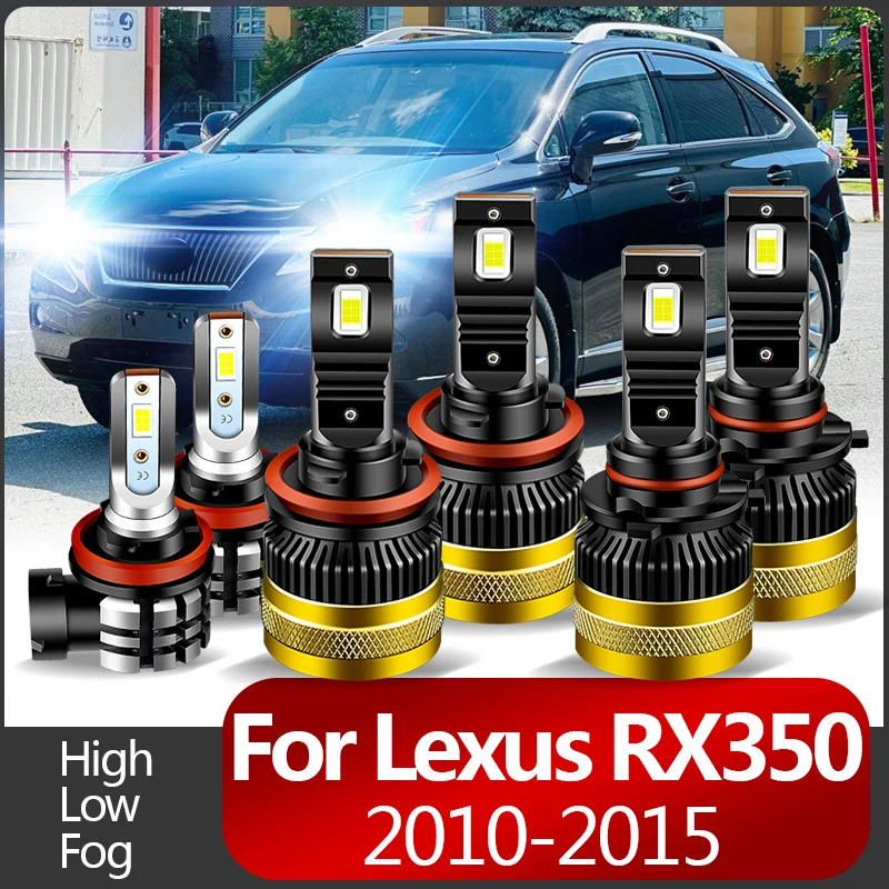 2PCS 30000LM For Lexus RX350 2010-2015 Car LED Headlight Bulbs 9005 High Beams H11 Low Beams Fog Lamp High quality CANbus 6000K