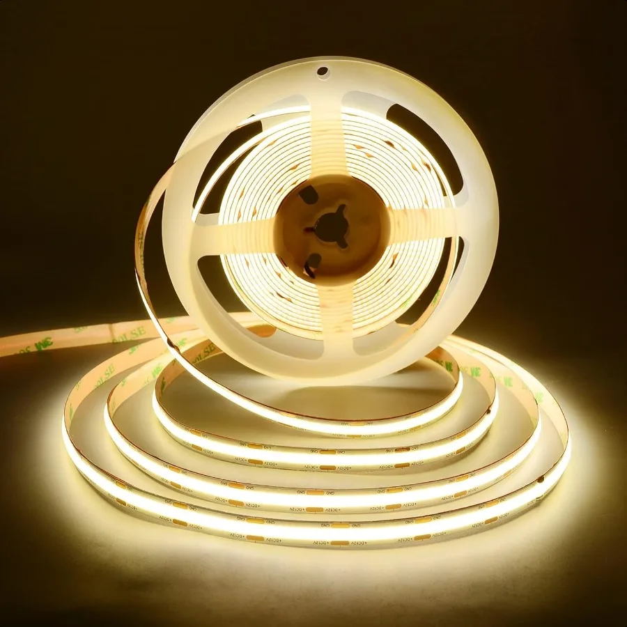 

COB LED Strip Lights DC 12V LED Lights Flexible Super Bright LED Strips16.4ft 4000K Natural White CRI 90+ 2400LEDs High Density