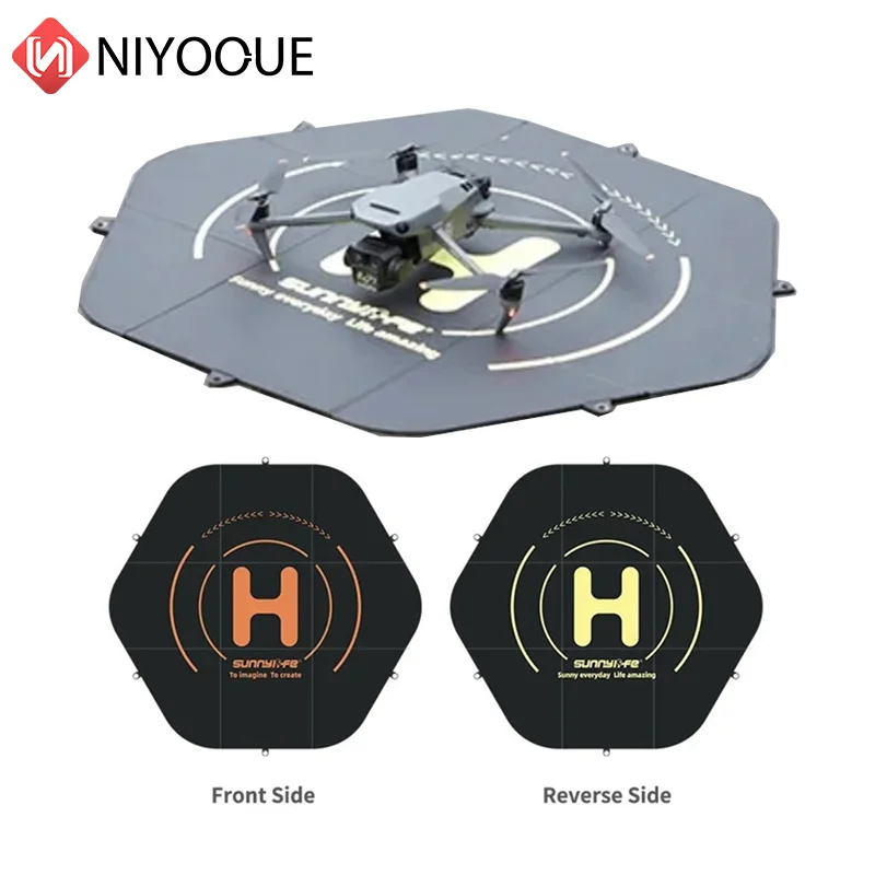 

80cm Double-Sided Fast-Fold Landing Pad Portable Waterproof PU Leather Pad for DJI Mavic 3 Pro/ Phantom 4 Pro/ Autel EVO II