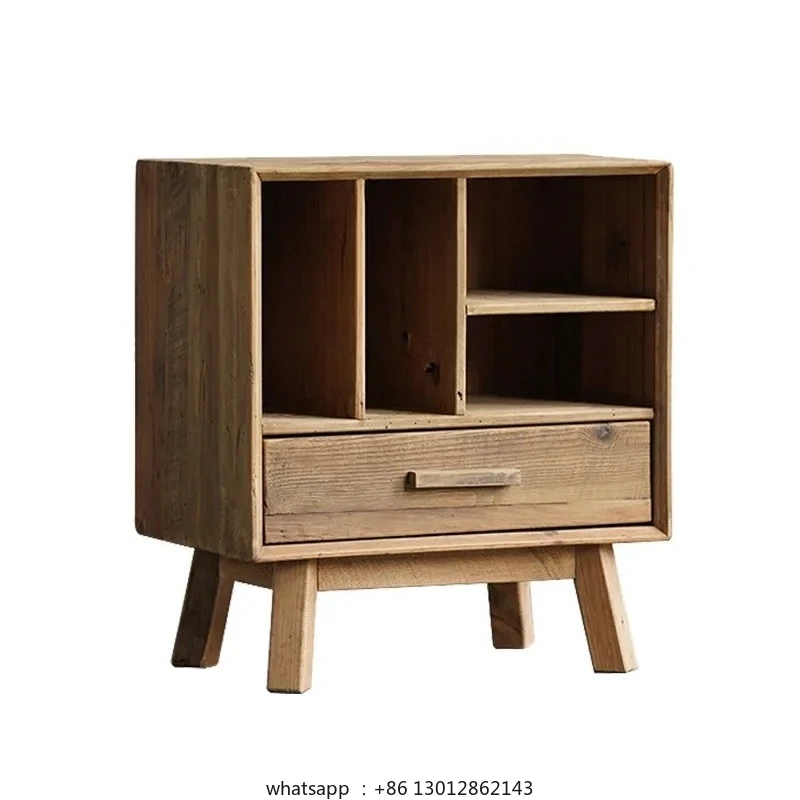 

2026 Журнальный шкаф в стиле ретро, старая сосна, старый боковой шкаф, ваби, песчаный ветер, настенный шкафчик из цельного дерева