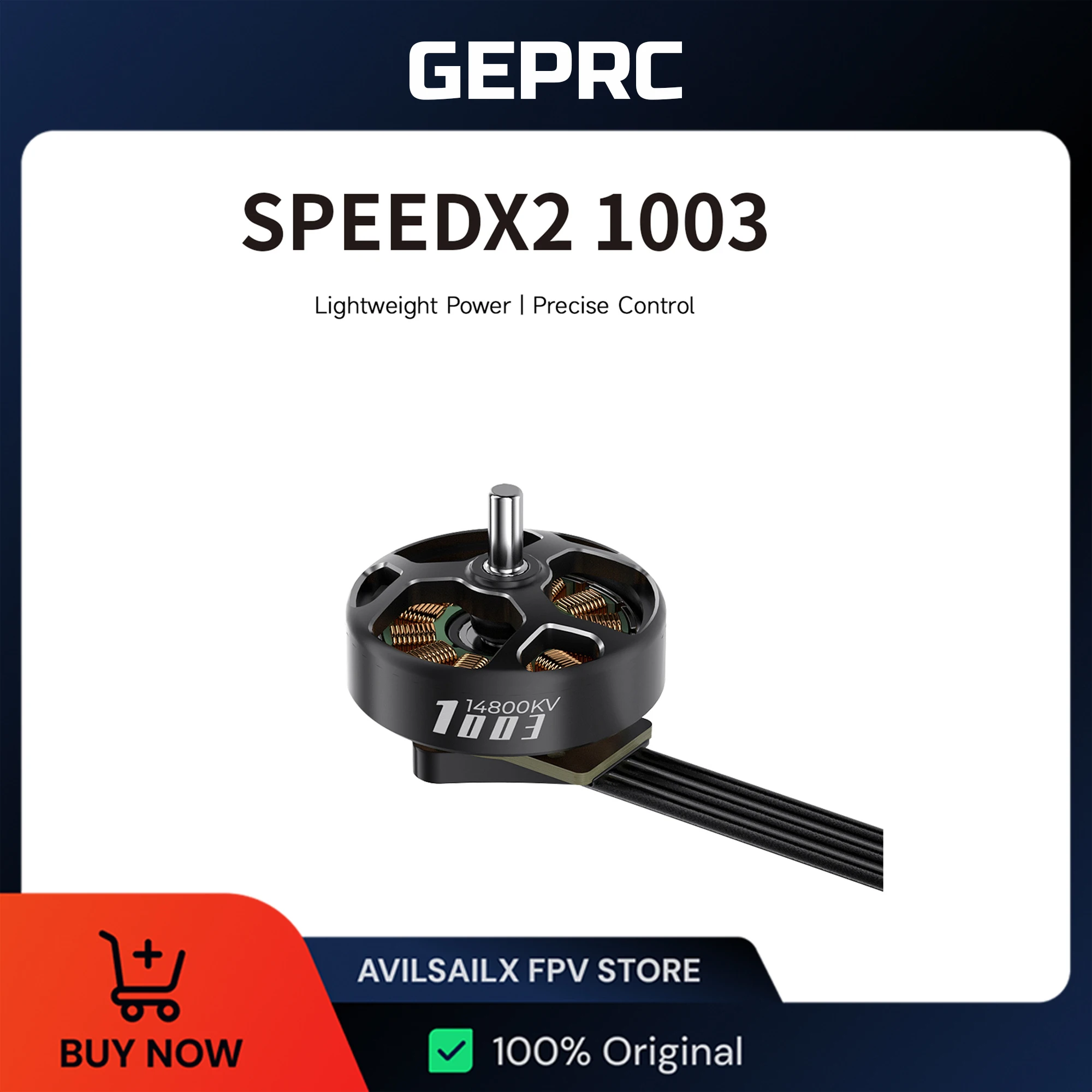 

GEPRC SPEEDX2 1003 14800KV Двигатель 12-20A Высокопрочный 1,6/2 дюйма FPV Racing RC Drone Multicopter