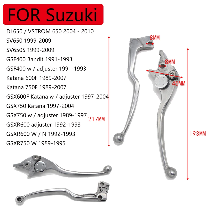 

Motorcycle Brake Clutch Levers For Suzuki DL650 SV650S GSF400 Katana 600F 750F GSX600F GSX750 GSXR600 W GSXR750 W