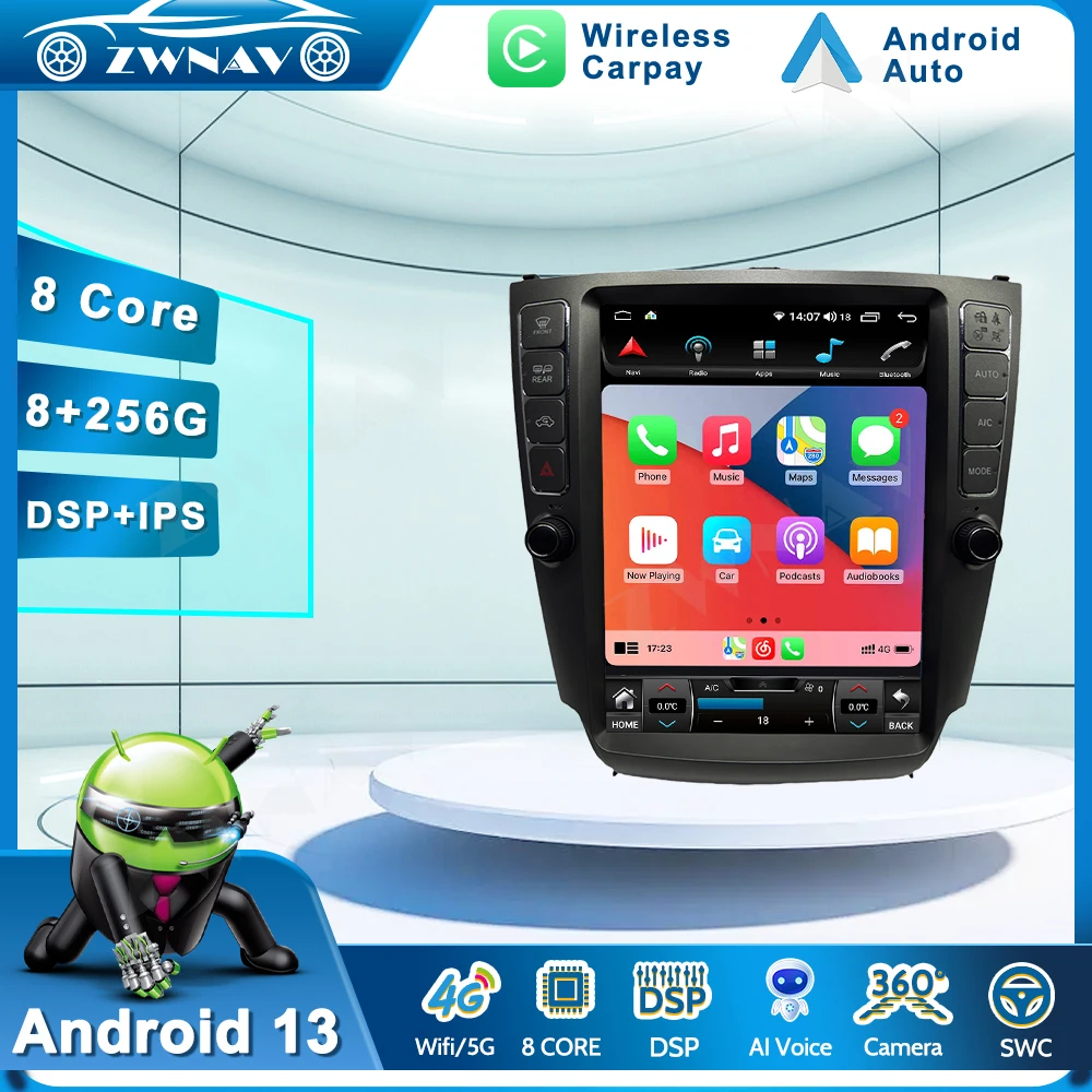 

12,1-дюймовый для Lexus IS 2005 2006-2012 Android 13.0 автомобильный радиоприемник Tesla экран 2Din стереоприемник авторадио мультимедийный плеер