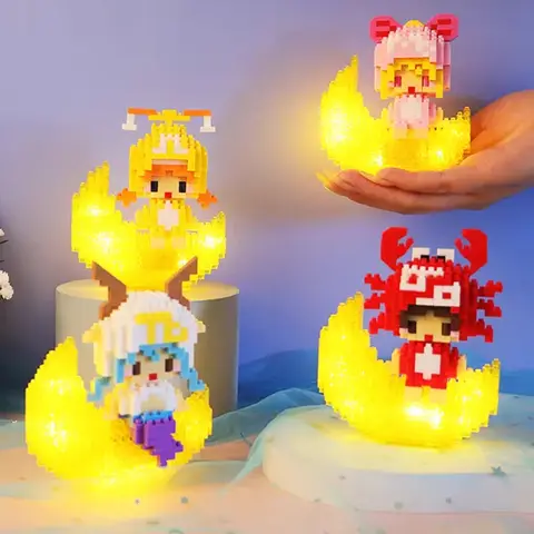 LELE Stjärnbilden Väduren Tvillingarna Lejonet Jungfrun Husdjur Dockan Månljus Mini Diamantblock Tegelstenar Byggleksak Present Ingen Ask 8 best sales lele leksak - №5