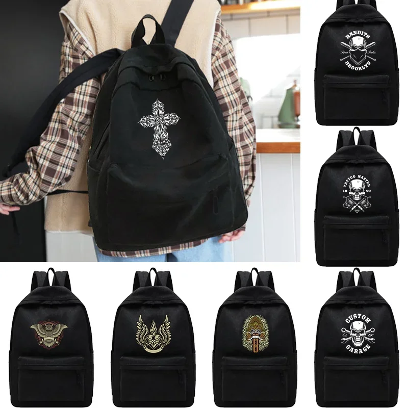 

Women's Bag Shoulder Backpacks Teen Girls College School Bookbag Sport Knapsack Unisex Travel Backpack Skull Pattern Laptop Bags