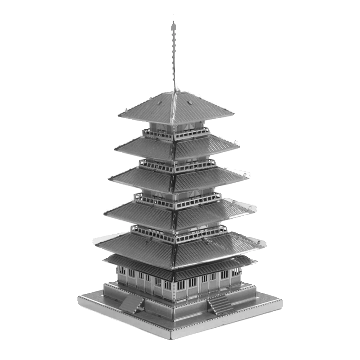 Chinese ancient style iron sheet building blocks 3D stereoscopic jigsaw puzzle metal architecture assembly model precision mecha