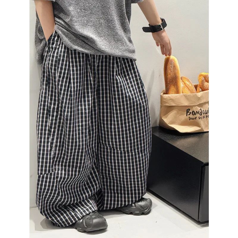 

Новинка 2025 года, повседневные штаны для мальчиков, брюки с защитой от комаров, детская одежда, детские летние штаны, брюки в клетку