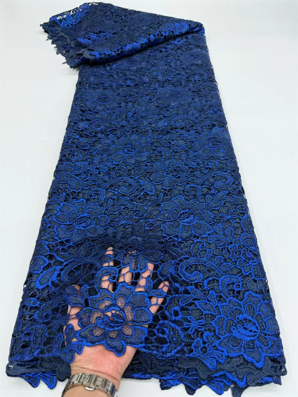 

Африканский гипюровый шнур, кружевная ткань, 2025 г., высокое качество, 5 ярдов, нигерийская водорастворимая кружевная ткань для женщин, свадебные платья RF