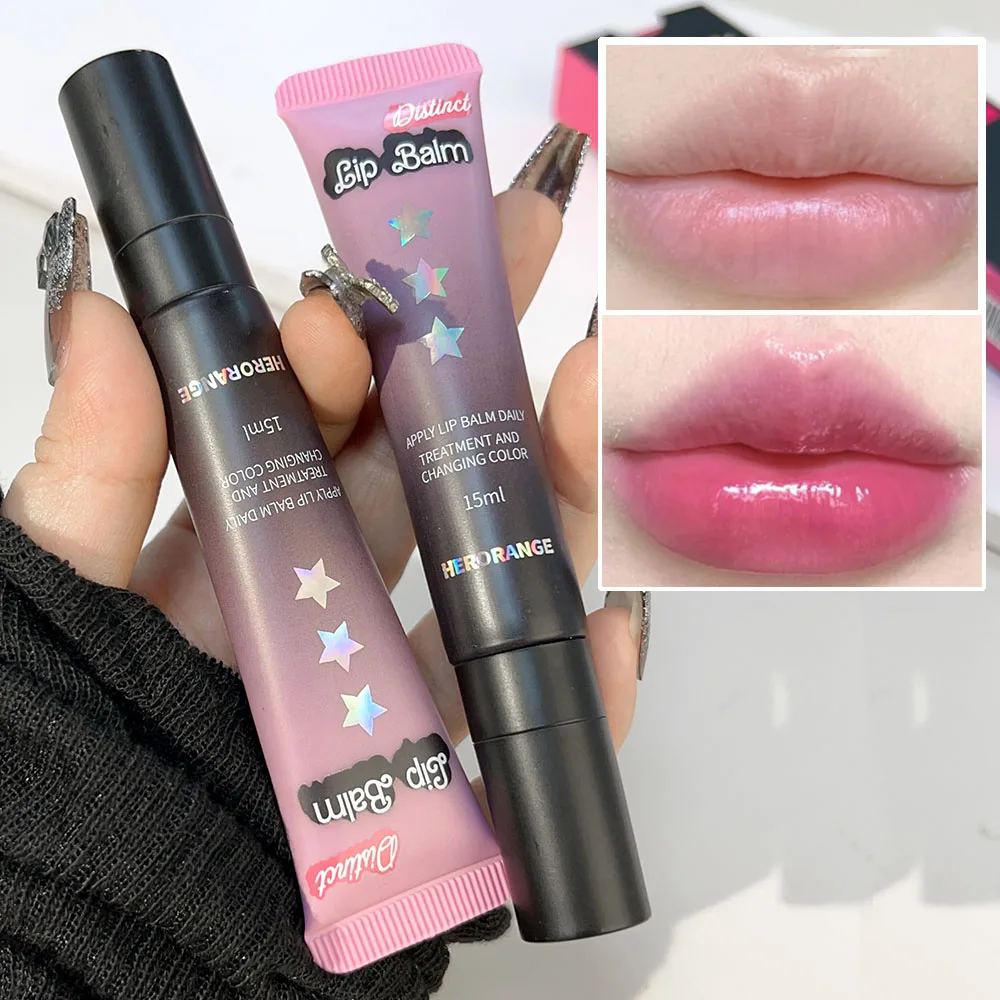 Lápiz labial de gelatina que cambia de Color, brillo de labios nacarado, aceite de labios cristalino, bálsamo labial hidratante Natural, Reduce los labios, cuidado de la línea, cosméticos