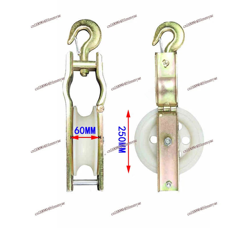 Stranded aluminum cable construction pulley hanging widening roller