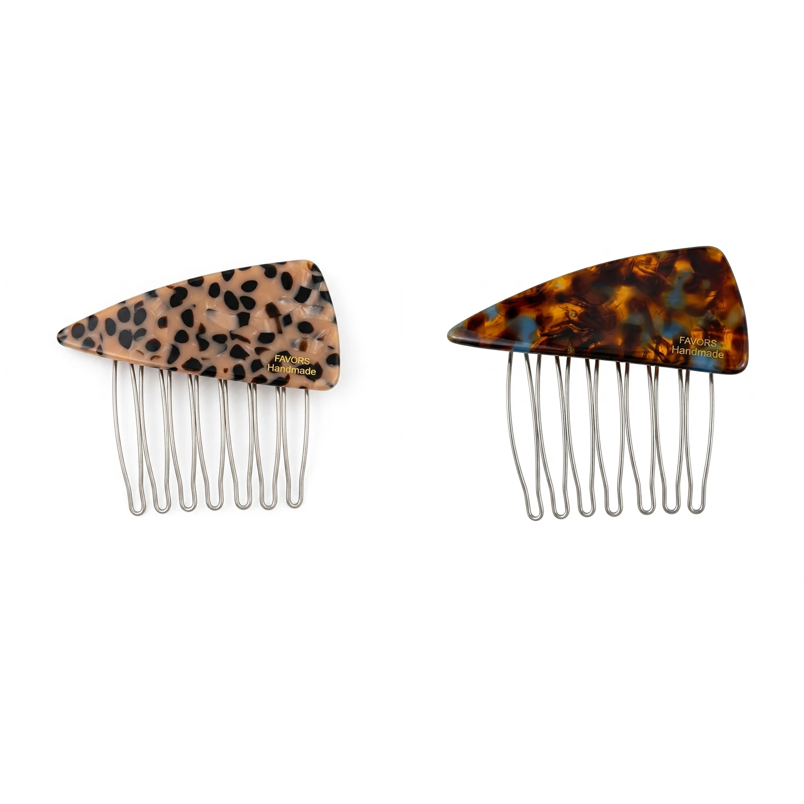 Acetate Hair Comb for Daily Office Women's Triangle Reverse Prong Hair Clip Side Lock Styling Accessory Durable Chic