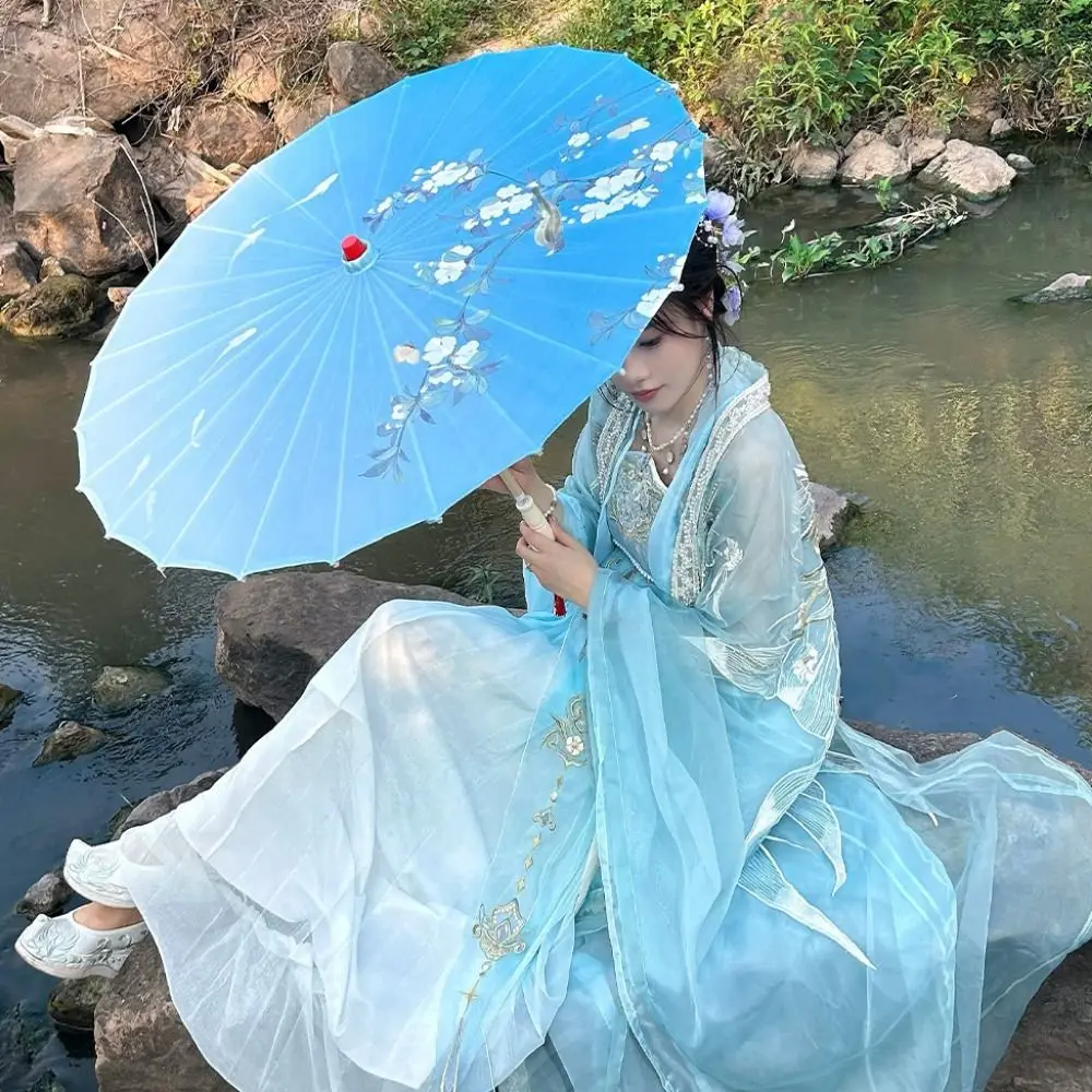 Chinese Antique Wedding Bride Oiled Paper Umbrella Swimming Fish Lotus Flowers 56cm Decorative Umbrella 10 Colors
