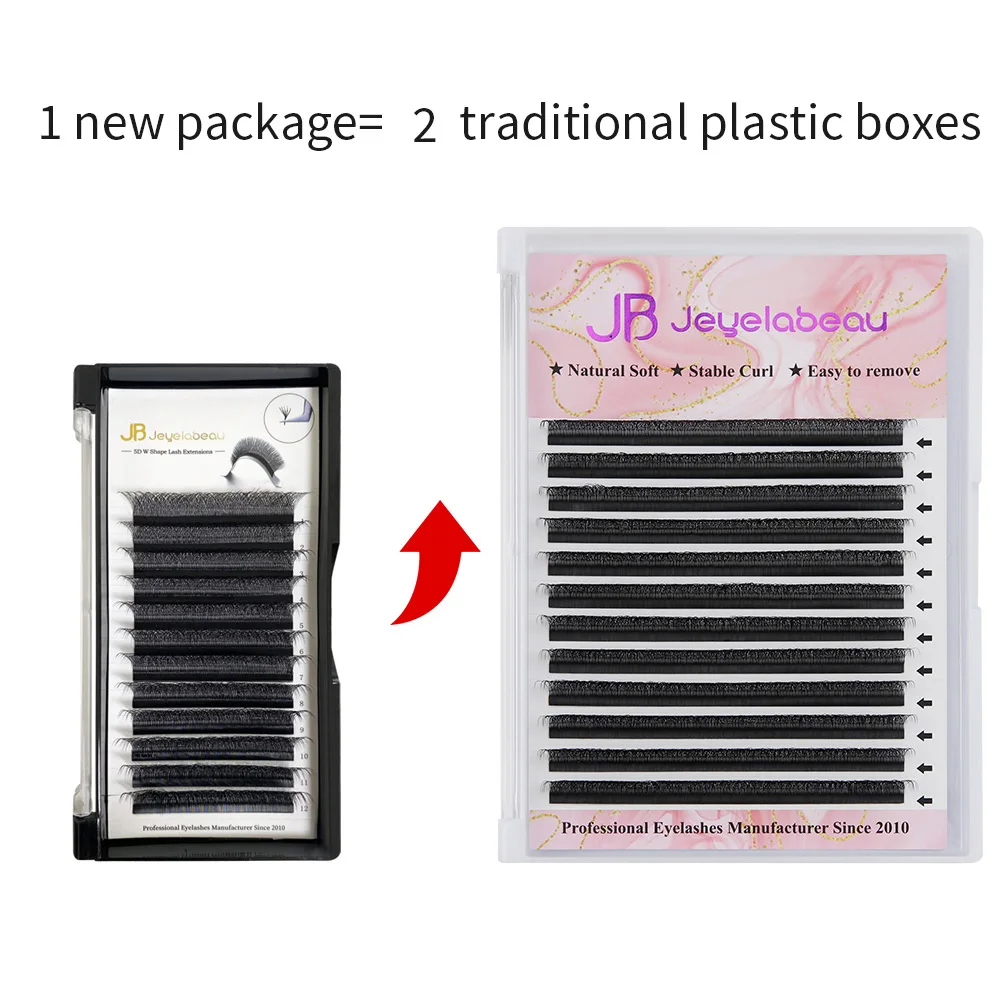 JB Jeyelabeau Russian 2D 3D 4D Lashes W Shape Eyelash Extensions 6D Y Cilios Brazilian Eyelash Premade Volume Fan Private Label