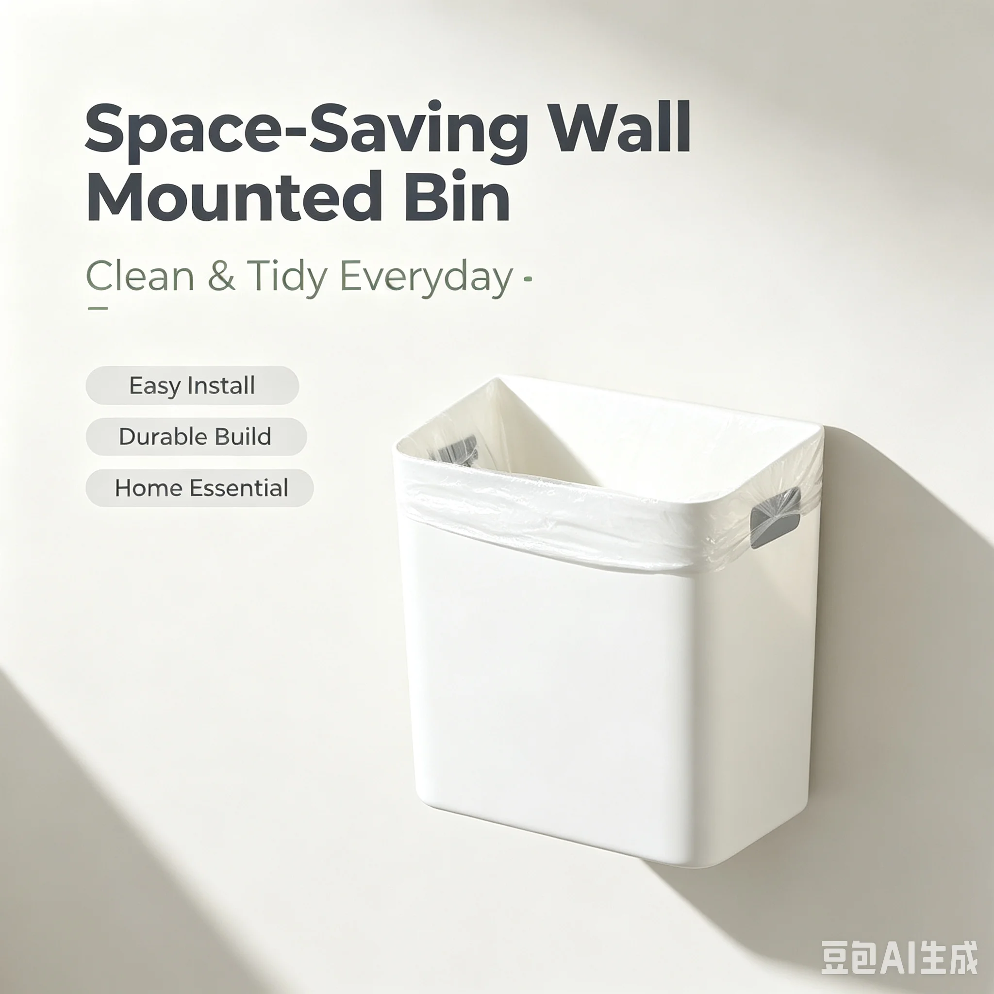 Kitchen hanging garbage bin, household kitchen waste classification cabinet, door hanging storage bin, no drilling required