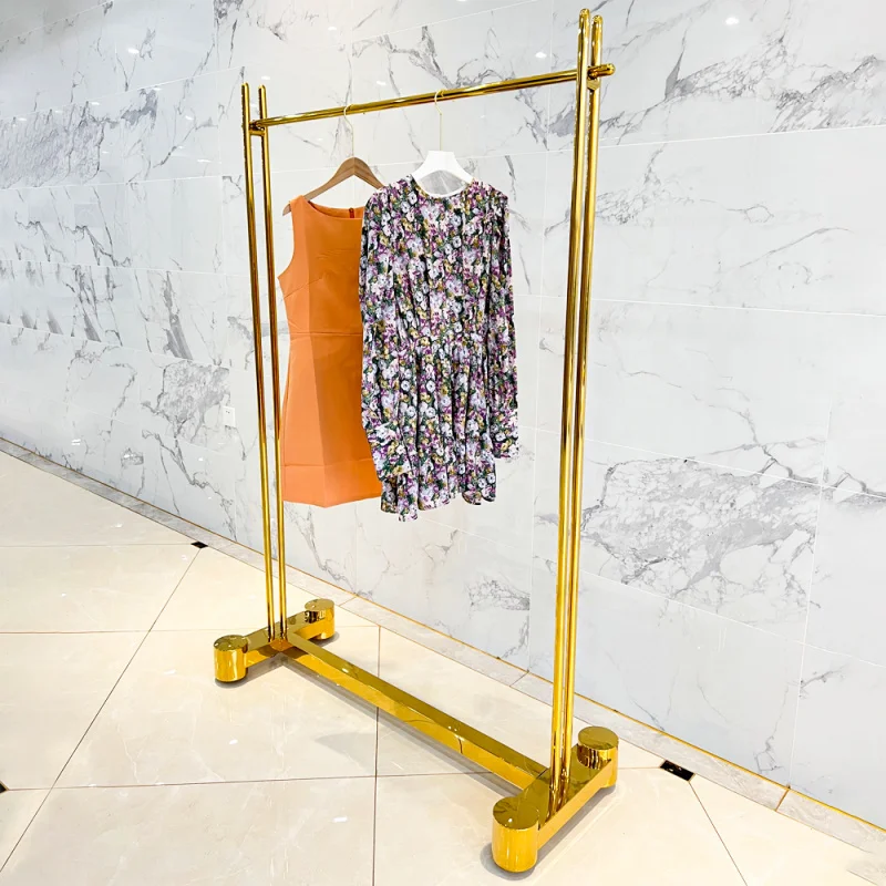 customized.High End Clothing Shop Furniture Heavy Duty Gowns Hanging Clothing Racks Metal Clothes Rack Garment Display Rack