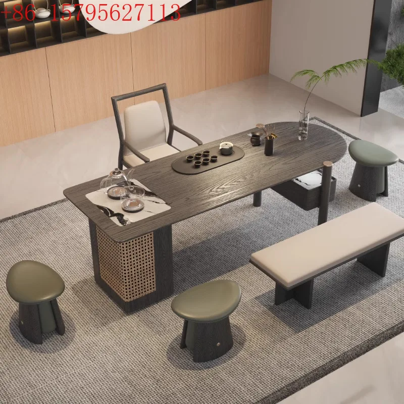 

Комбинация бытового чайного столика и стула, высококачественный светильник, роскошный новый китайский чайный столик, простой чайный столик кунг-фу