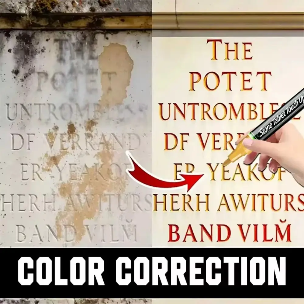 Gold Color Tombstone Touch Up Paint Pen Quick-Drying Oil-Based Tombstone Inscription Pen Weather Resistant Extra Large Capacity