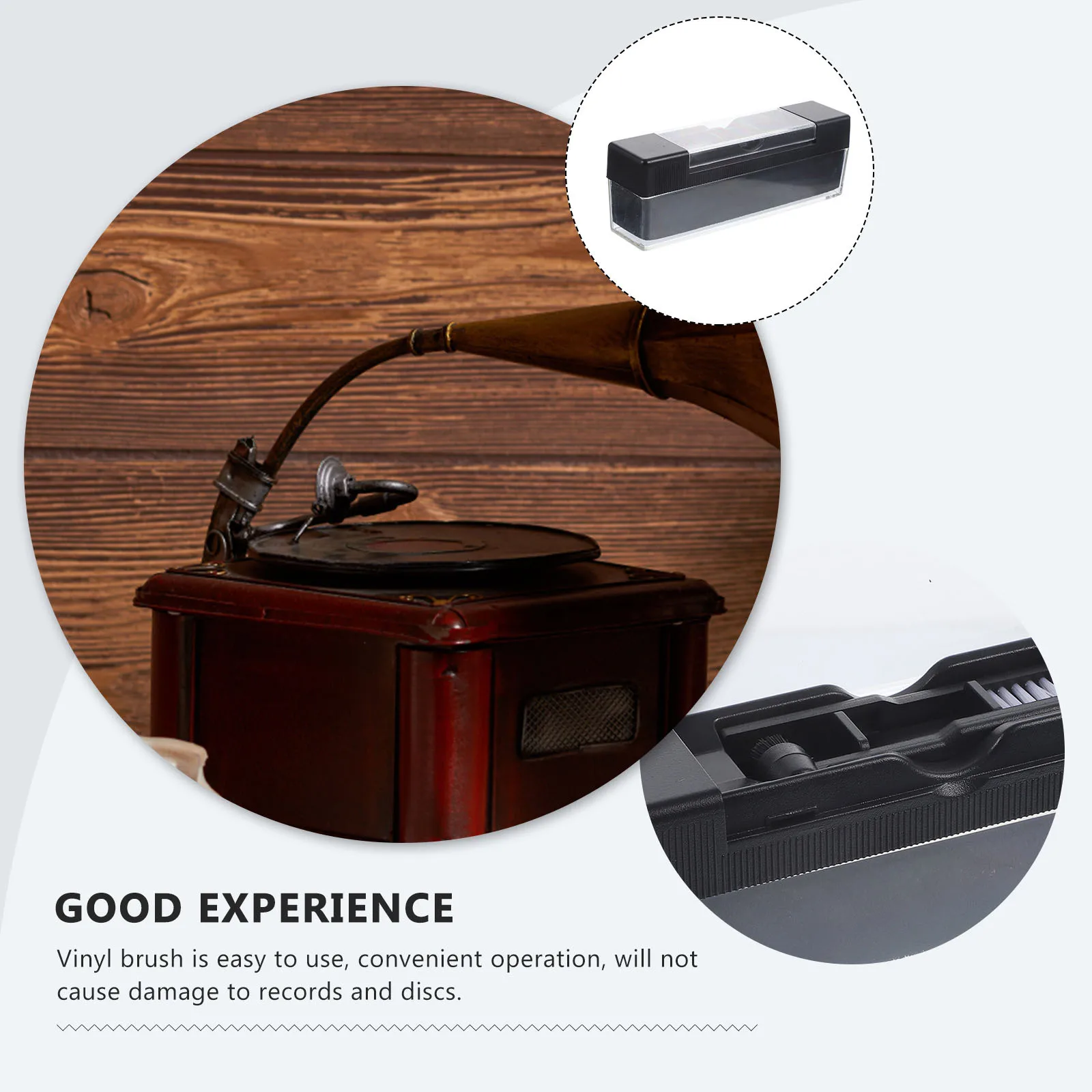 

1Set Vinyl Record Cleaning Brush Anti-Static Record Cleaner Kit Wide Applicability Precision Cleaning Audio Accessories