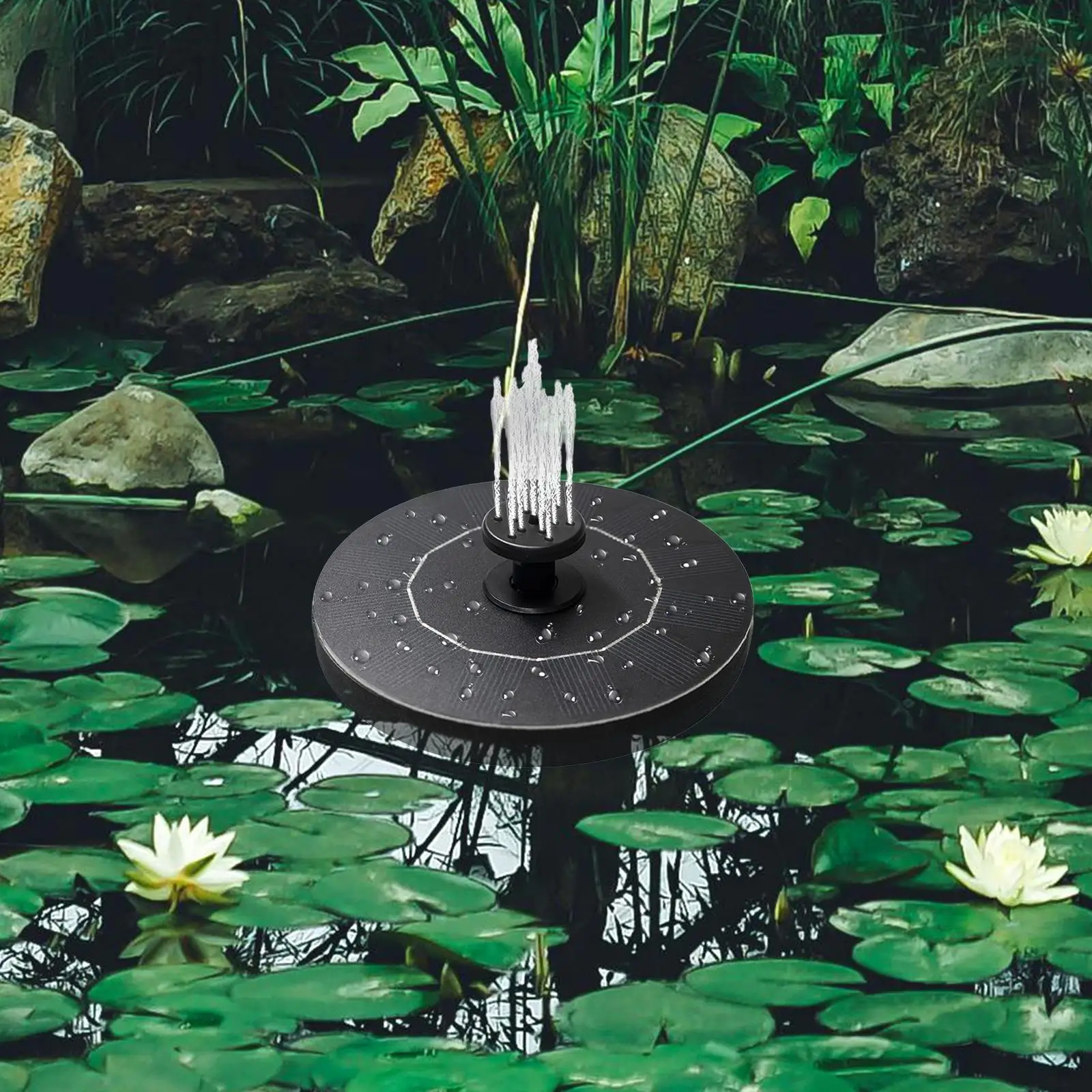 1W Solar Bird Bath Fountain Pump, Solar Fountain Pump for Bird Bath with 6 Nozzle for Garden, Pond, Pool, Fish Tank, Outdoor