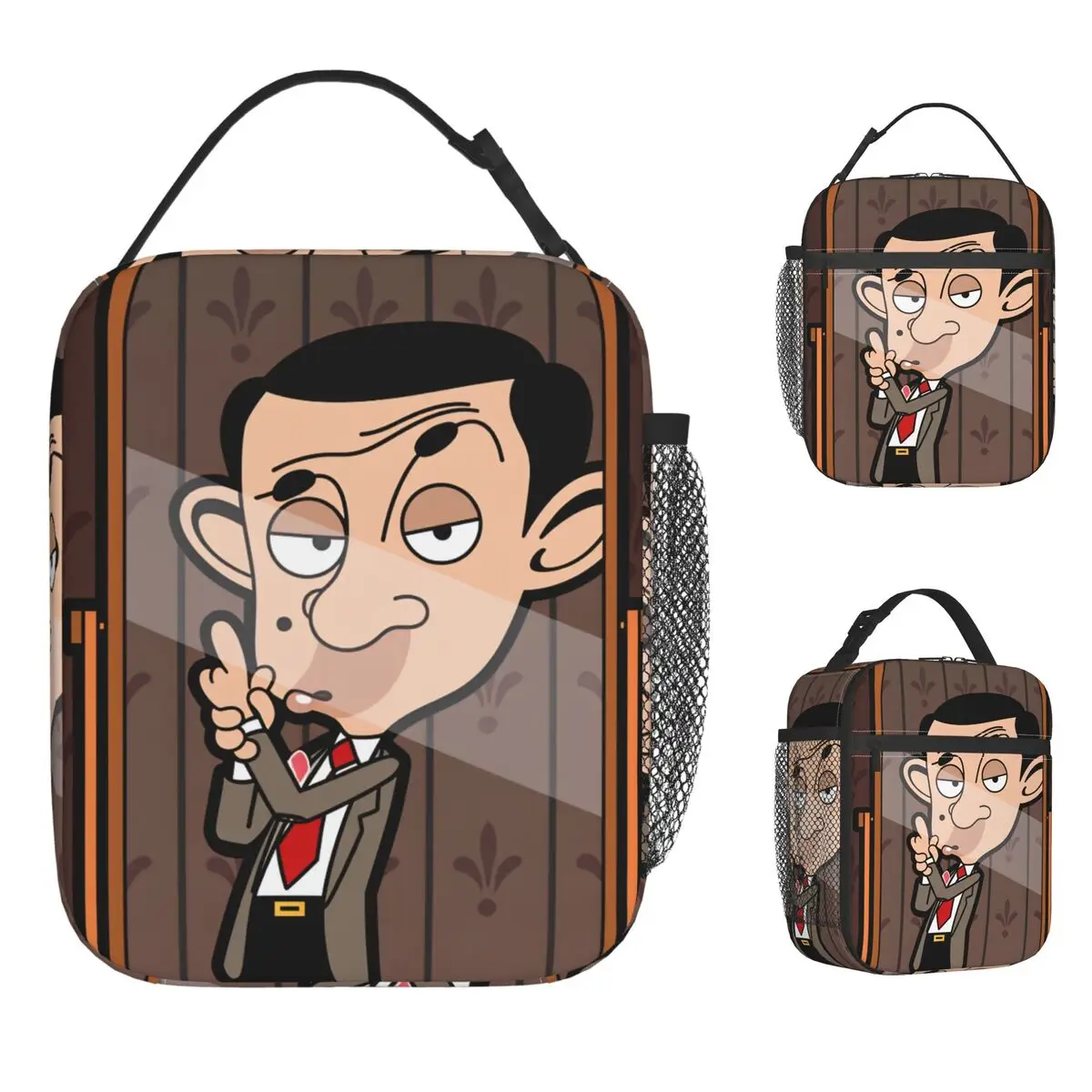 

Сумка для обеда Mr. Bean, винтажная коробка для обеда для пикника унисекс, портативная сумка-холодильник на молнии, оксфордские дизайнерские термосумки-тоут