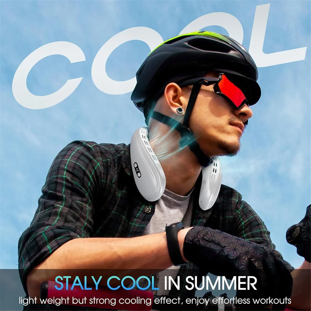 Ventilador de pescoço com placa de resfriamento, ar condicionado de pescoço, bateria recarregável, ventilador de pescoço de resfriamento para mulheres e homens