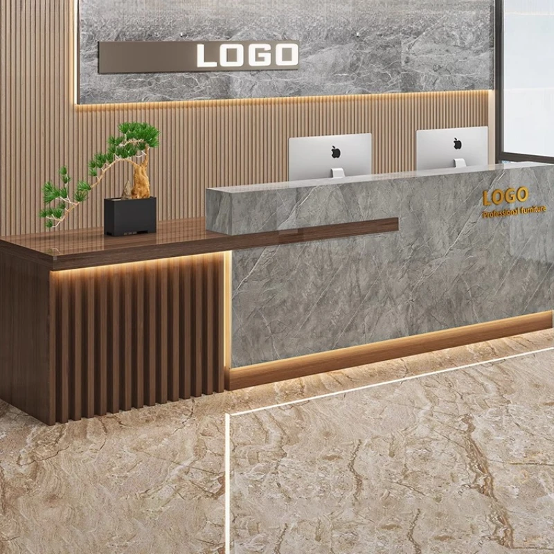 

Corporate Reception Desk Modern Office Luxury Hotel Front Counter Lobby Furniture Beauty Recepcja Salon Clinic Business Bank
