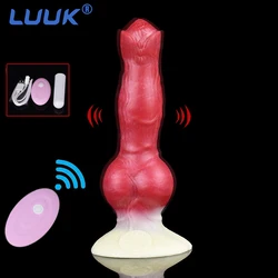 LUUK Animal Dog Knot Dildo Wireless Sex Toys For Women Soft Silicone Masturbator G Spot Stimulate Remote Control Adult Goods