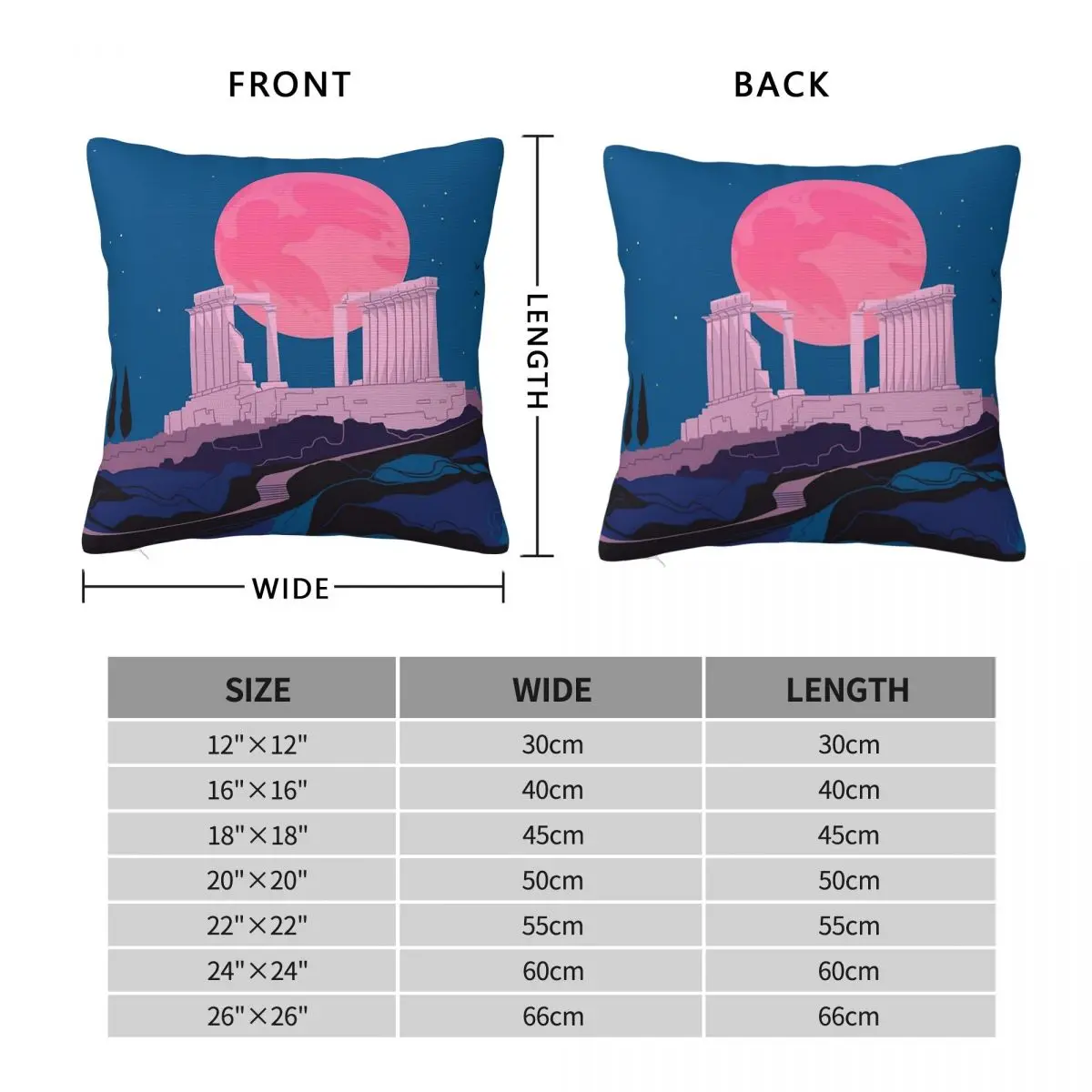 Temple Of Poseidon At Sounion Square Pillowcase Polyester Linen Velvet Printed Decorative Throw Pillow Case Room Cushion Cover