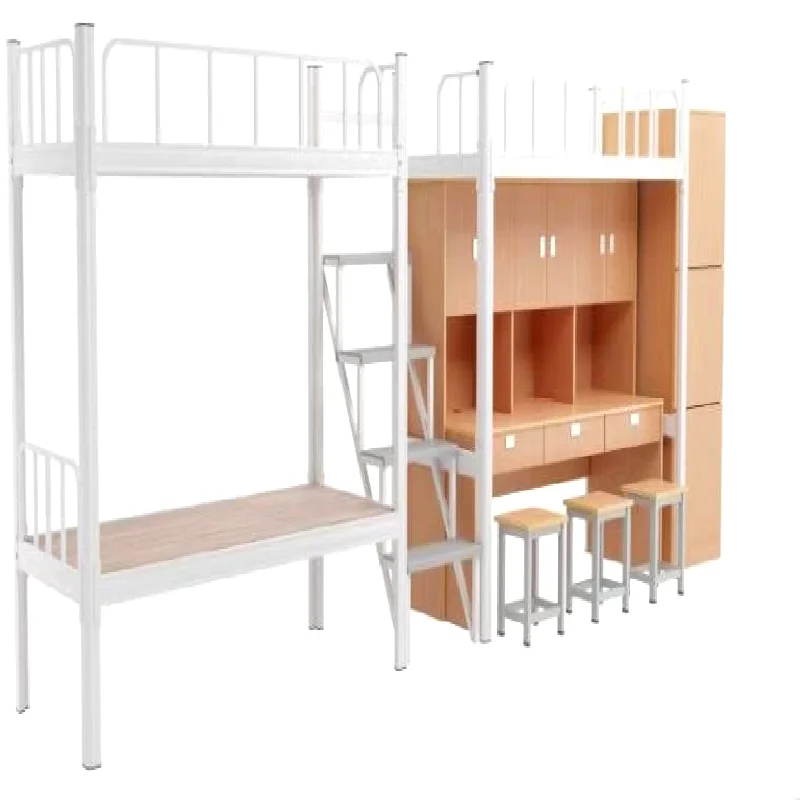 

Modern Design Heavy Iron Metal Student Bunk Beds New School Dormitory Furniture For Apartment Or Hospital Use