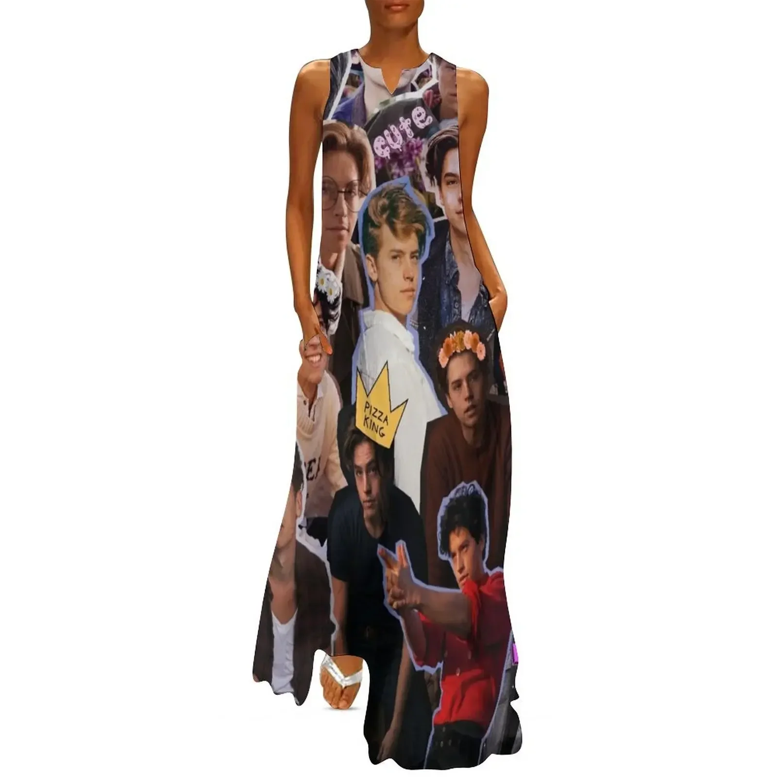 

Cole Sprouse Collage Long Dress Woman fashion womens dress dress korean style Female
