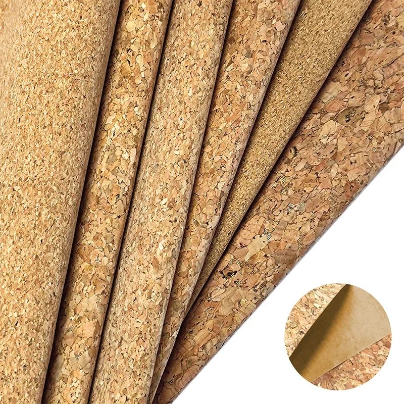 Cork Leather Thin Wood Grain PU Faux Leahter Fabric for Making crafts Shoe Bag Decorative DIY Craft Sewing 30x135cm/Roll