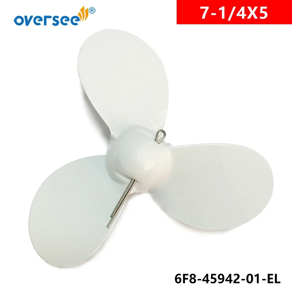 6F8-45942-01-EL 5pcs Aluminum Propeller Size 7-1/4X5 Replaces For Yamaha Parsun 2HP 2.5HP Outboard Motor 6F8-45942 7.25x5