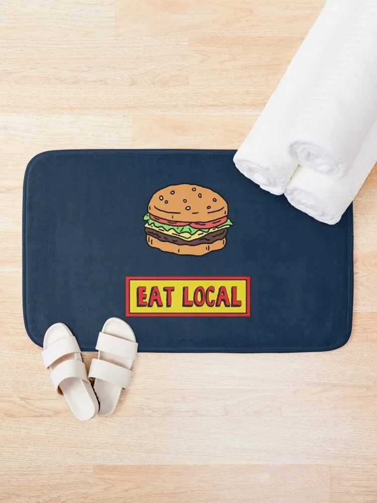 Eat Local Bath Mat Bathroom Utensils Bathroom Rugs And Set Mat