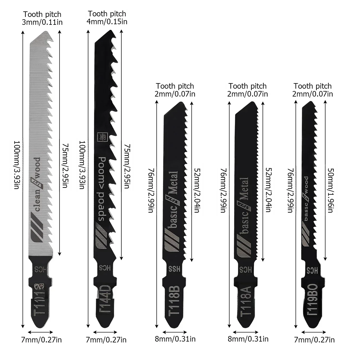 Imagem -05 - T-shank Jig Saw Blades Straight Cutting Tools Metal Steel Wood Woodworking Tool 10 Pcs 50 Pcs