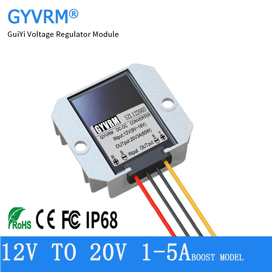 GYVRM 12 V ~ 20 V 5A 100W 전압 부스터 DC 컨버터 스텝 업 레귤레이터 12 V ~ 20 V 5A mp 자동차 전원 공급 장치 CE RoHS