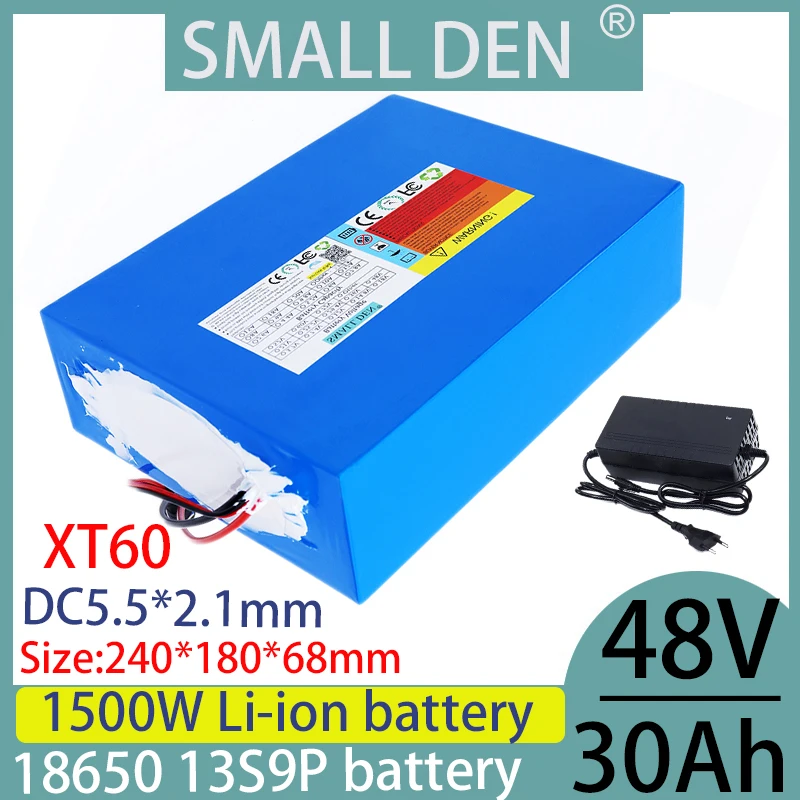 New 48V 30ah 18650 lithium battery pack electric scooter 13S9Pboard rechargeable battery electric scooter+54.6V 2A 3A 5A charger
