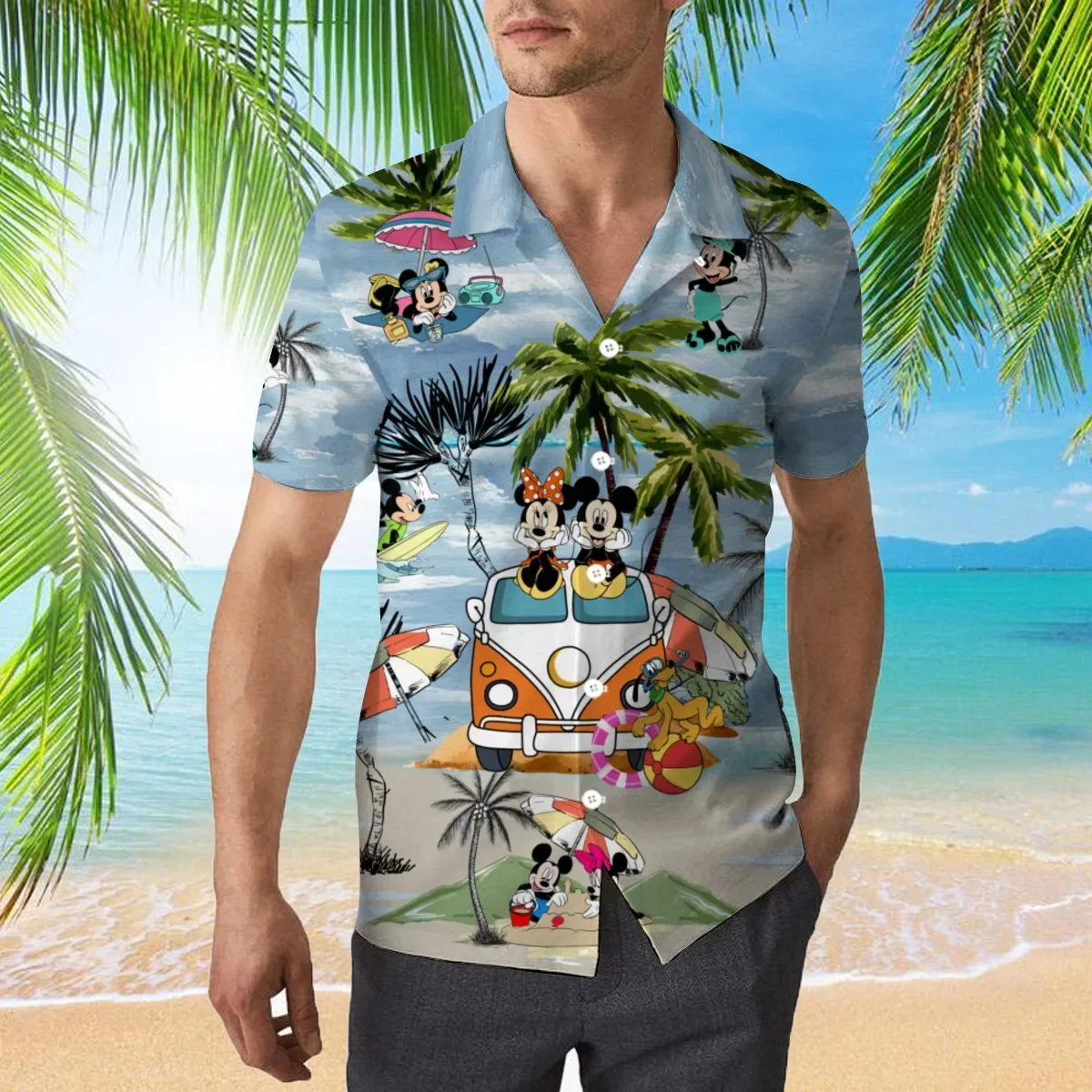 Mickey And Minnie's Hawaiian Men's And Women's Disney Shirts, Stylish Beach Shirts, Disney's Magical Place