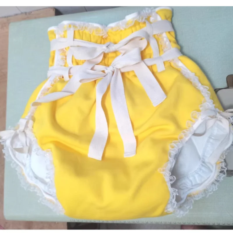 

High Waist Pure Cotton ABDL Nappy Cover Adult Baby Leak Proof Diapers Briefs Solid Color Plus Size Panties DDLG Panty Role-play