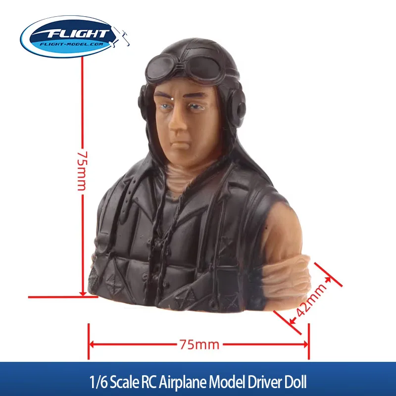 1 Stück Pilotenfigur im Maßstab 1:6, Mini-Puppe, L75×B42×H75mm, dekorative Figur, RC-Flugzeugmodell, Ornamentteile