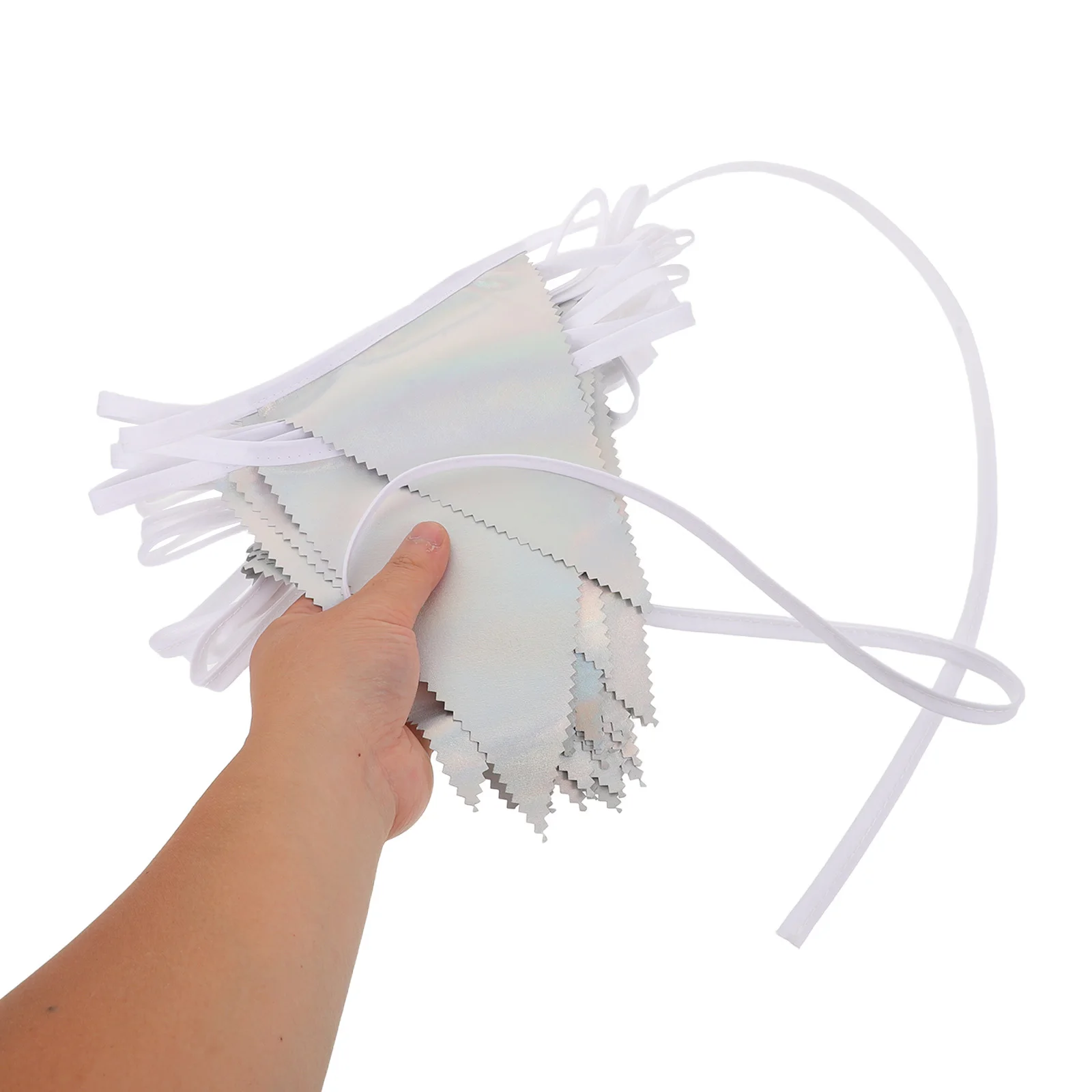 

1 String Iridescent Birthday Banner 32.8ft Fabric Triangle Flags Glitter Bunting Garland Wedding Party Spring Festival Porch