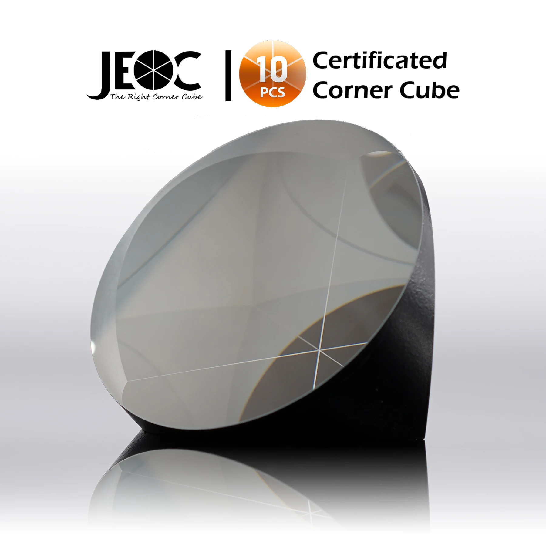 10pcs JEOC Certificated Corner Cube, 64mm Diameter, 48mm Height reflective prism, Aluminum Coated