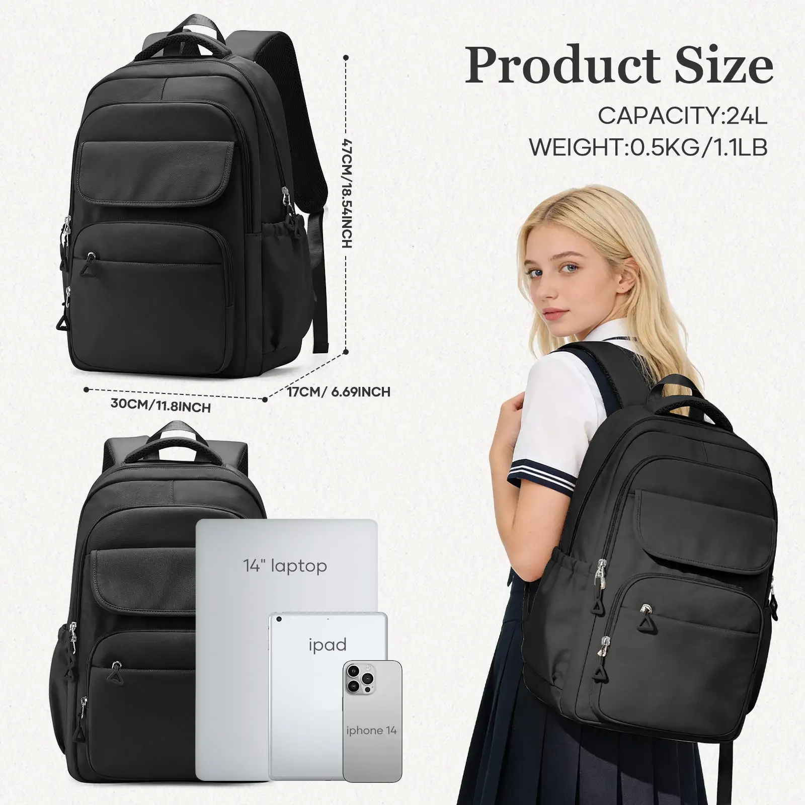 School Backpack Teens Girls Boys School Bag Lightweight Backpack School Men Women Waterproof Laptop Casual Daypacks for College