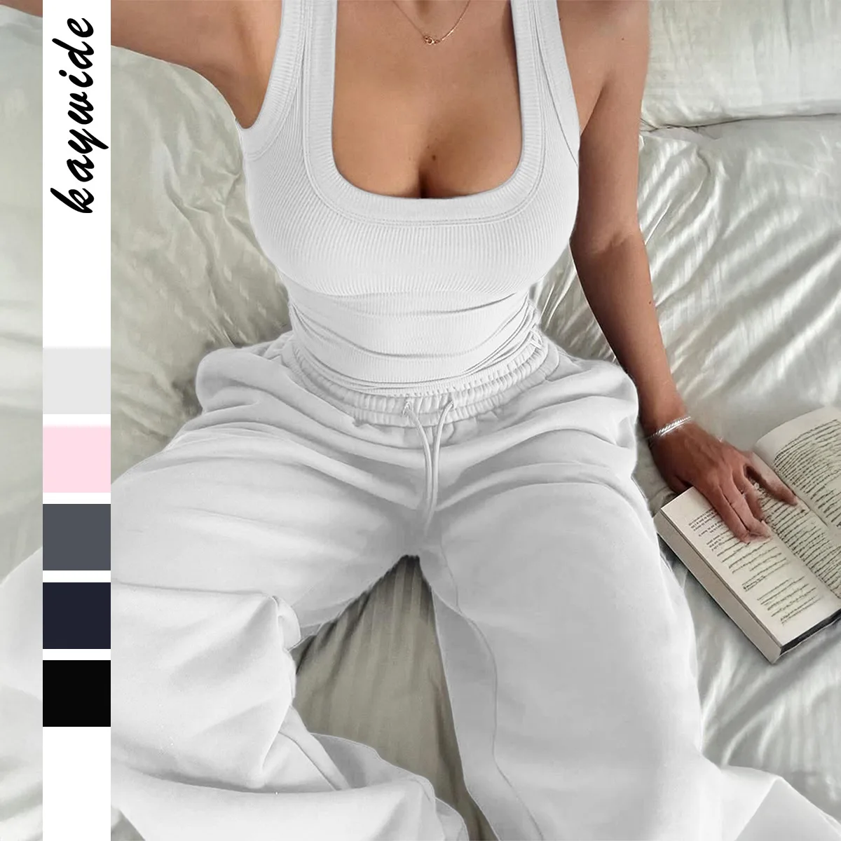 

Women's High-Waist Long-Pants Yoga Sports Casual Suit Csole 2026 INS Faion Trend Color Blo Design Winter Season Wear