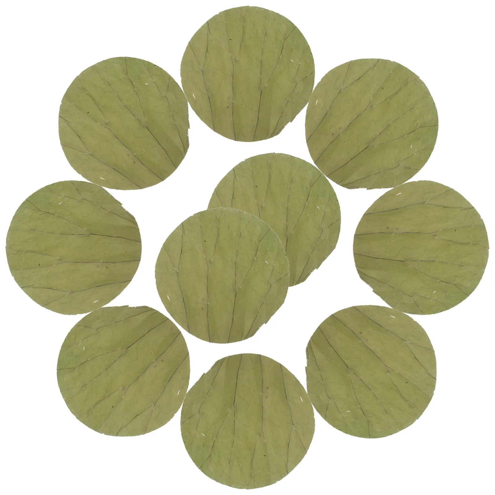 100Pcs Authentic Lotus Leaves Round Dried for Sushi Presentation Food Wrapping Pad Stylish Japanese Cuisine Decor Upgrade