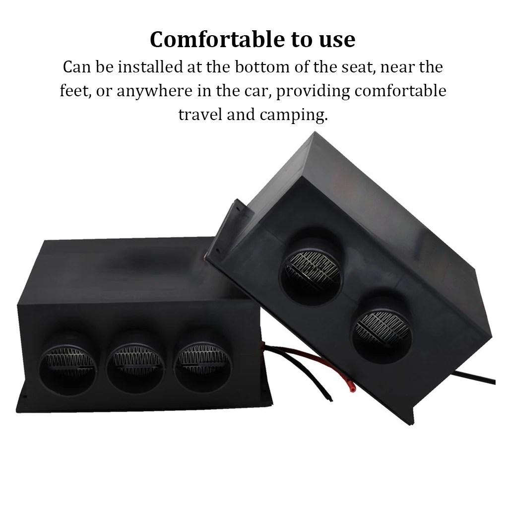 Winter Car Interior Electric Heater Defogger Vehicle Demister Heating Fan Automotive Automobile Accessory 2 Holes 24V