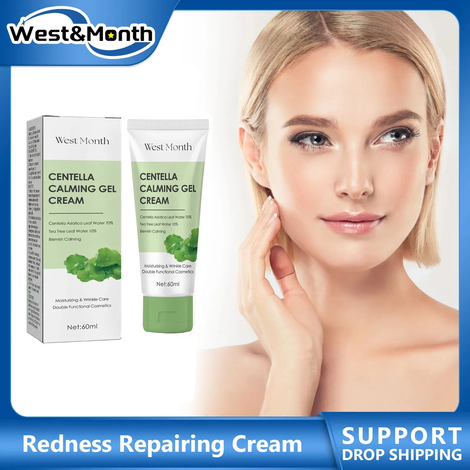 Crema hidratante reparadora de enrojecimiento, Reduce las manchas de acné, alivia las quemaduras solares, mejora la embotamiento, aclara la melanina, crema de Gel nutritiva calmante