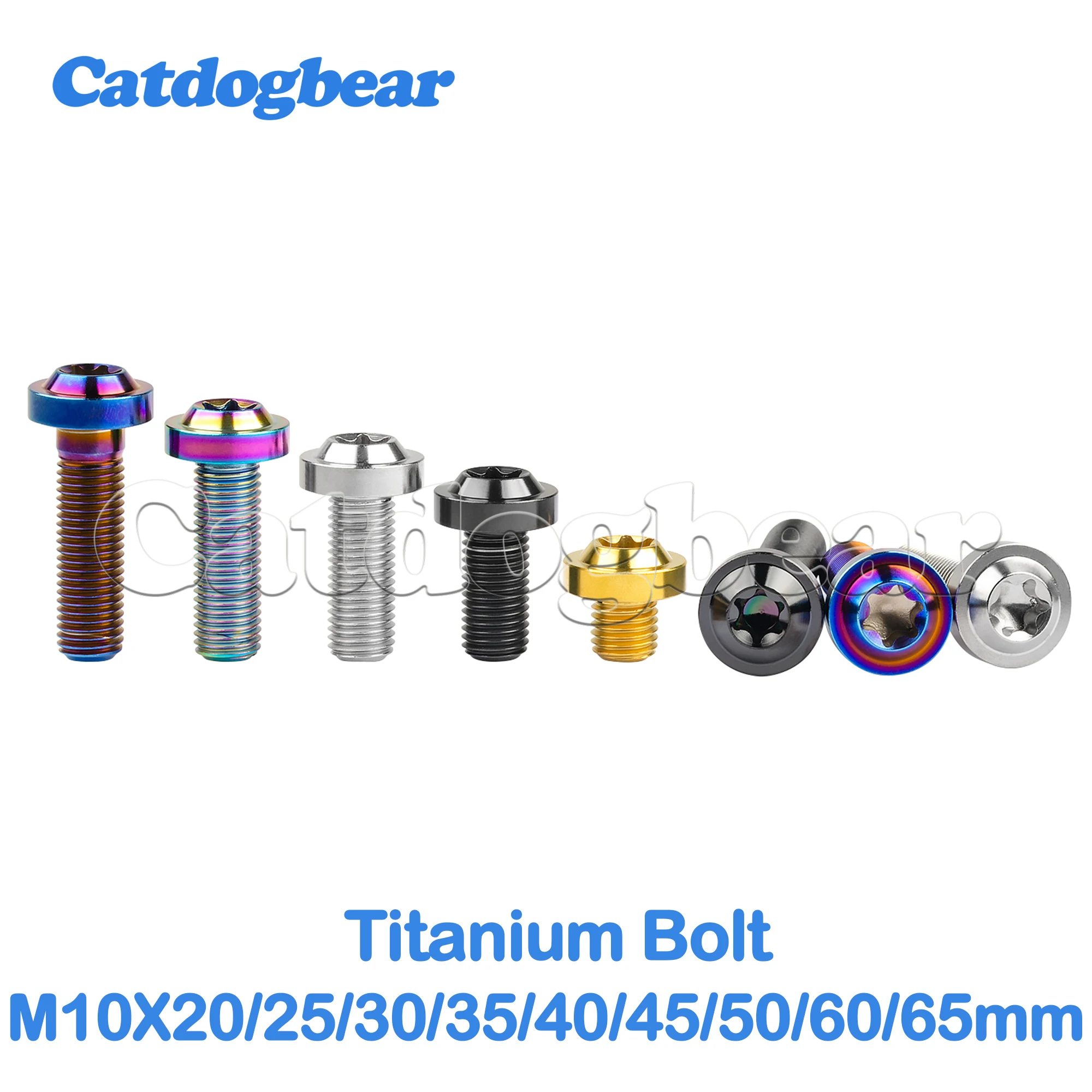 

Титановый болт Catdogbear M10x20 25, 30, 35, 40, 45, 50, 60, 65 мм, шаг 1,25/1,5 мм T45, головка Torx для мотоцикла, автомобиля