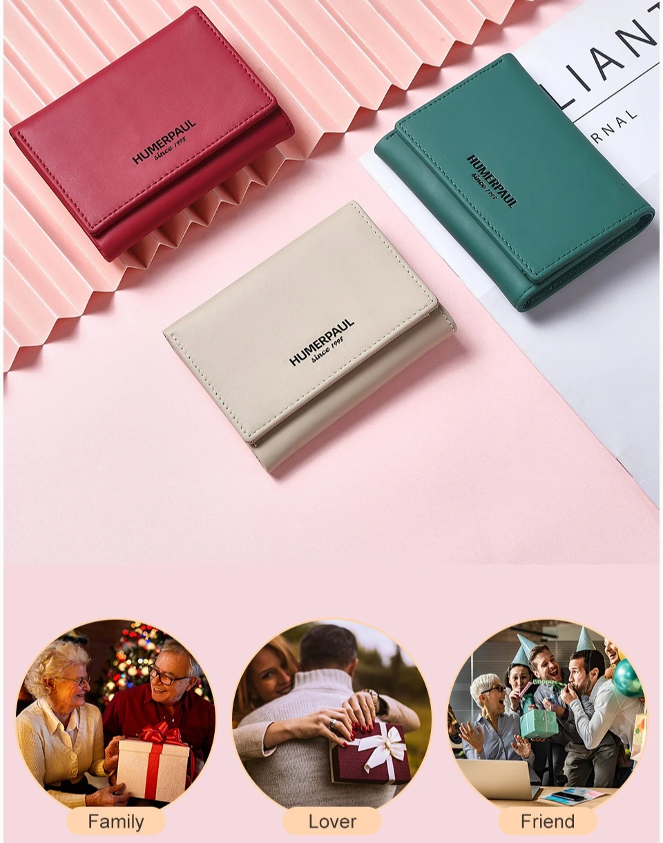 

RFID-кошелек из натуральной кожи, короткий портативный тройной кошелек для монет, небольшое хранилище для монет, простой кошелек